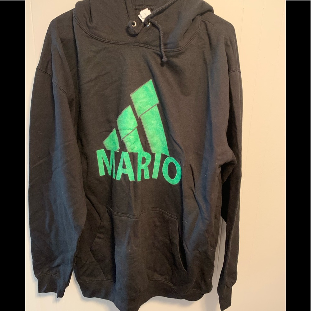 SUPER MARIO SPORTSWEAR LOGO PARODY HOODIE RARE